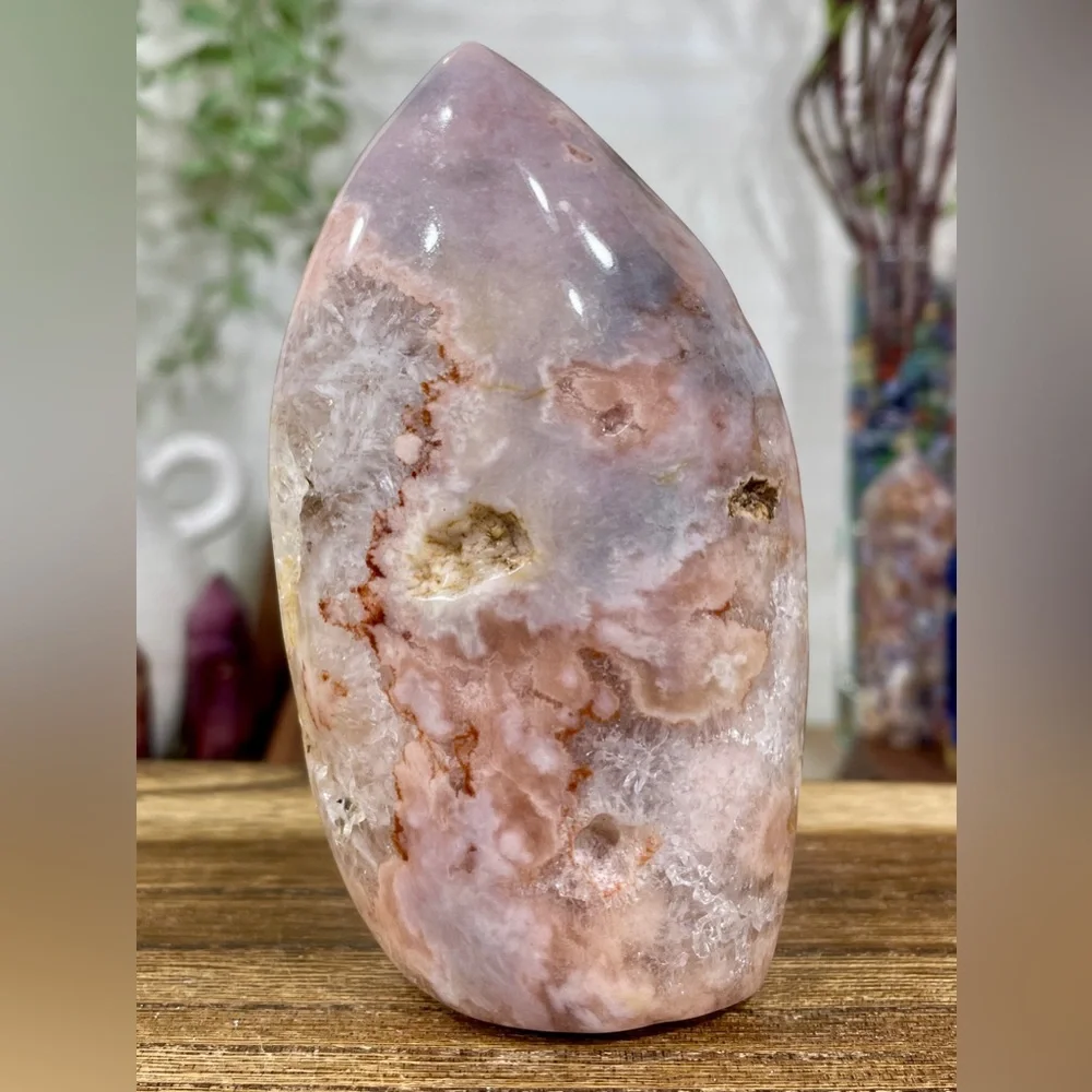 0635 Pink Amethyst Crystal Mountain Carving - Picture 9 of 9